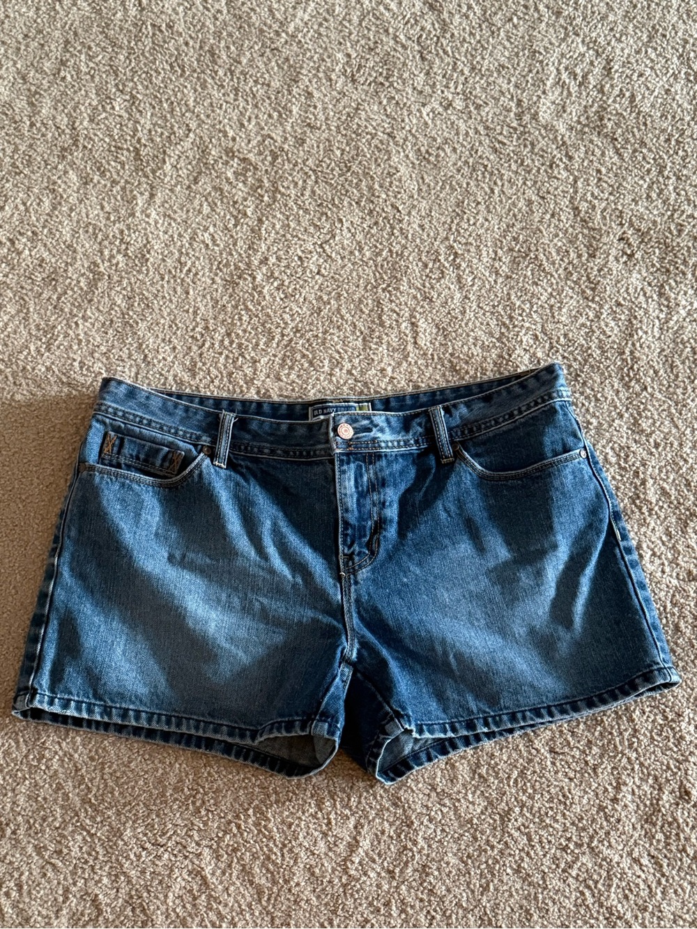 Old Navy Low Rise Denim Shorts Women’s Size 12 Y2K 100% Cotton